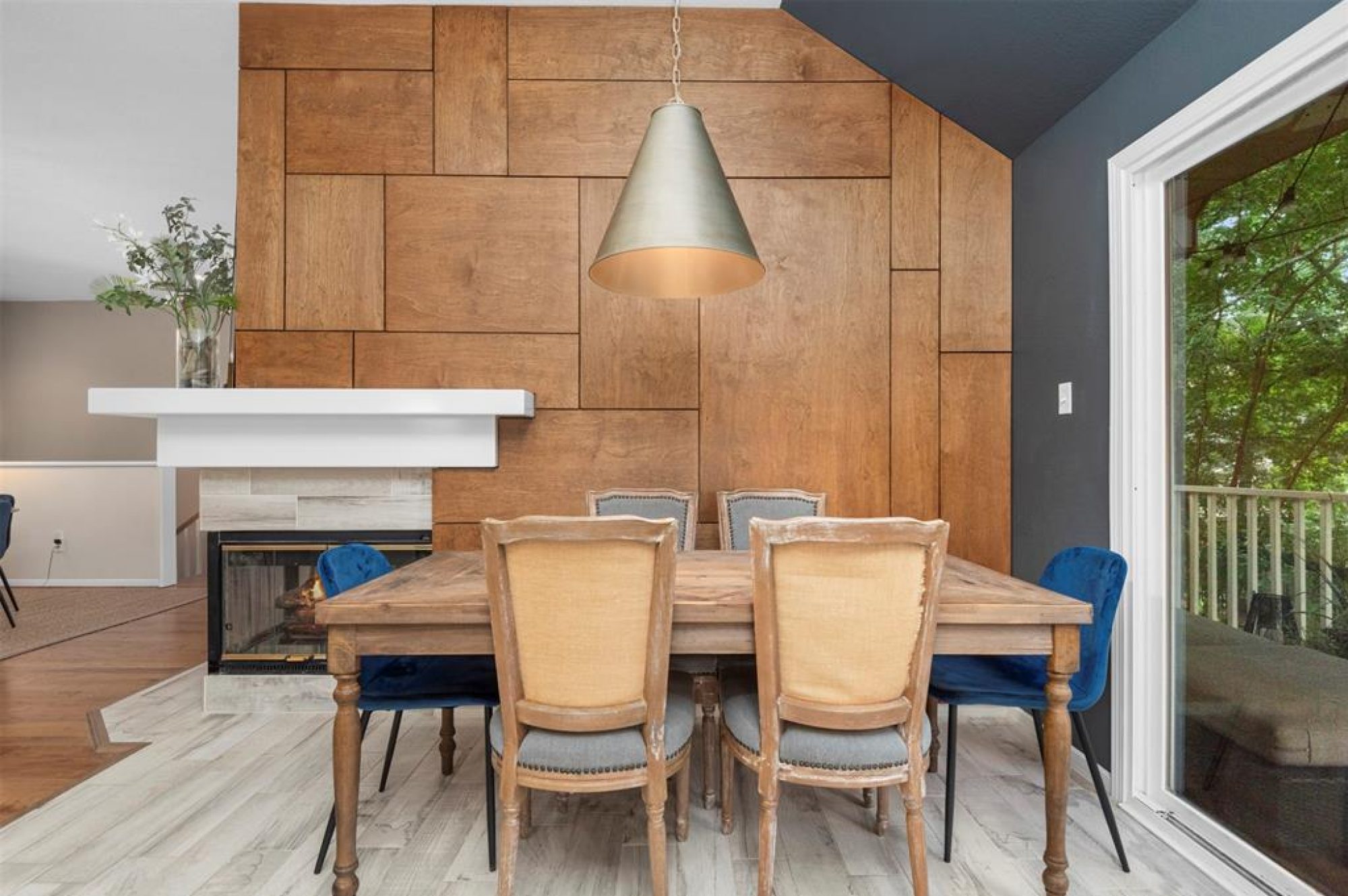 Architectural wood panel installation